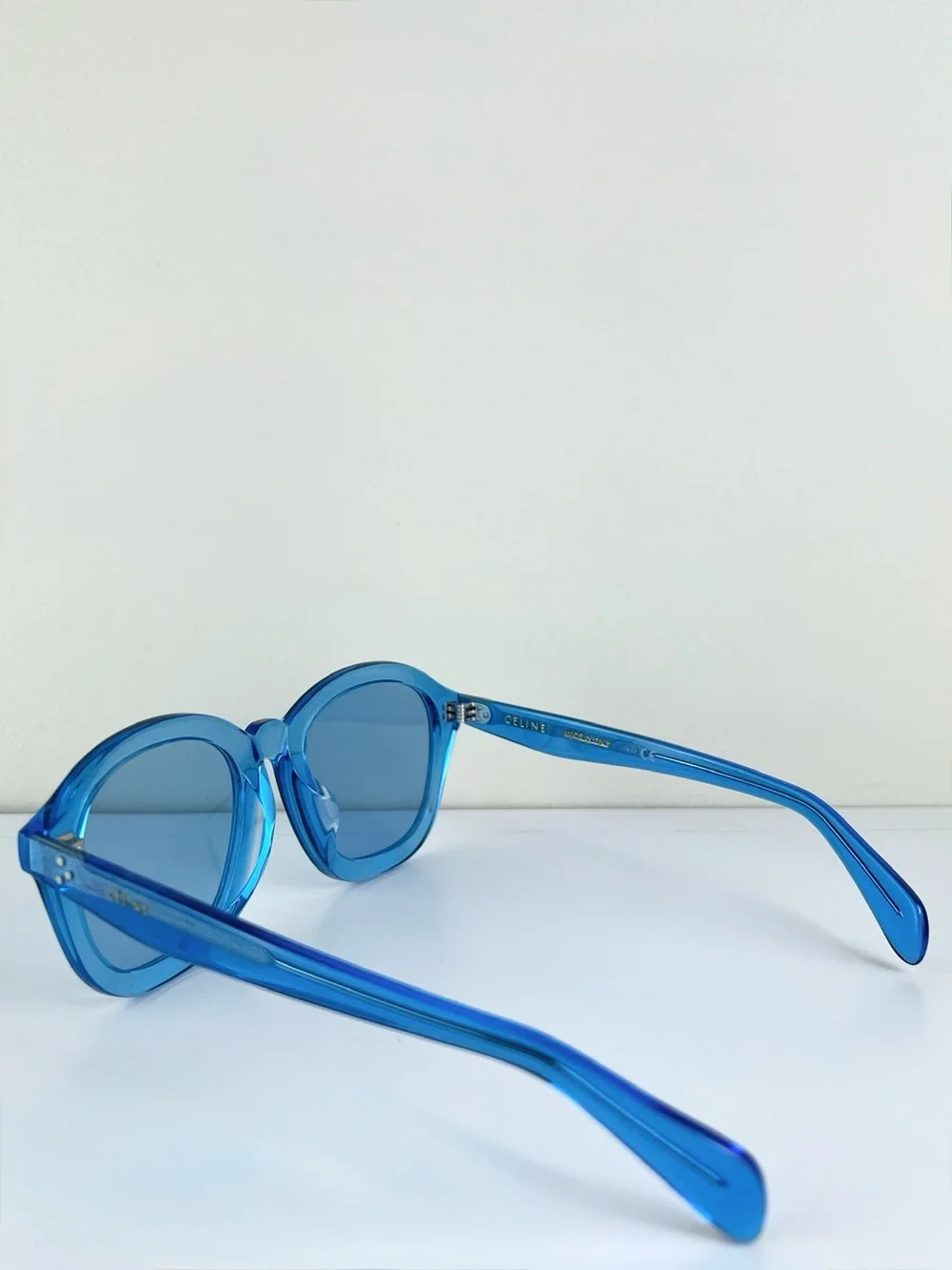 NEW CELINE BLUE ROUND SUNGLASSES - Picture 5 of 13
